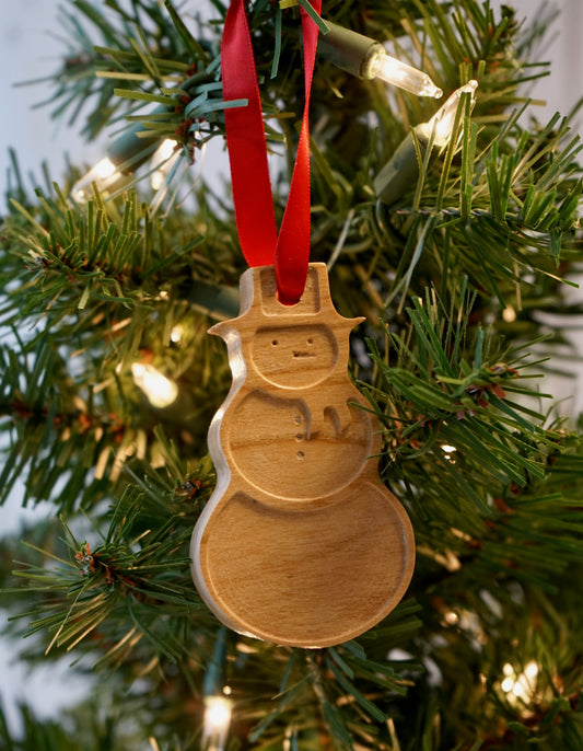 Christmas Ornament - mini Snow Man - Cherry