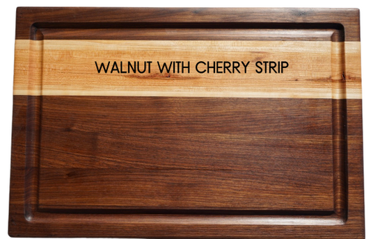 Mixed Wood Cutting Board:  Walnut with Cherry Strip